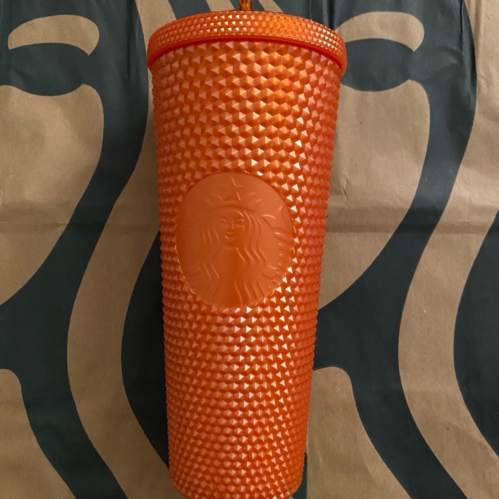 Starbucks Tumbler Pearlized Orange Studded - Fall 2022 - Venti 24oz